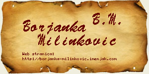 Borjanka Milinković vizit kartica